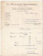 Vieux Papier - La Mutualité Industrielle - Société D'assurance Mutuelle Contre Les Accidents  Travail Rue Athènes Paris - Banque & Assurance