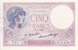 France Billet 5 Francs Type Violet Du 06/01/1928 - 5 F 1917-1940 ''Violet''