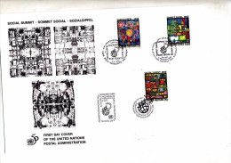 Lettre Fdc Siege Geneve Vienne New York 1995 Sommet Social - Andere & Zonder Classificatie