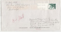 NORWAY - NORGE - AIR MAIL COVER - OSLO To MIAMI - Roi Harald V - Vf Marginal Stamp Yvert # 1088 - Brieven En Documenten