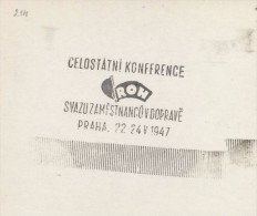 J1011 - Czechoslovakia (1945-79) Control Imprint Stamp Machine (R!): Conference Union Of Transport Employees 1947 - Proeven & Herdrukken