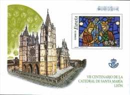 Prueba De Artidta De Las Vidrieras De La Catedral De León. - Essais & Réimpressions