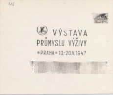 J1017 - Czechoslovakia (1945-79) Control Imprint Stamp Machine (R!): Exhibition Industry Nutrition, Prague 1947 - Probe- Und Nachdrucke
