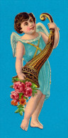 DECOUPIS  ANCIENS GAUFFRE, ANGEL WITH CORNUCOPIA FULL OF ROSES, ANGE, ENGEL 5 X 11.5  EX Cond. - Engelen