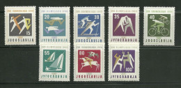 Yugoslavia Athletics Michel Cat. 909 - 916 MNH - Unused Stamps