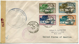 NOUVELLE-CALEDONIE LETTRE CENSUREE DEPART NOUMEA 9 JUIN 44 POUR LES ETATS-UNIS - Storia Postale