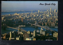 J2255 NEW YORK CITY - USA THE BROCKLING AND MANHATTAN BRIDGES SPANNING THE EAST RIVER - ALFRED MAINZER N° 1665 - Multi-vues, Vues Panoramiques