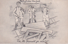 AK Verunglückter Transport - P. Wandslebe - Feldpost - Feld-Rekr. Depot 24. Inf. Div. 4. Komp. - 1917 (14668) - Humor