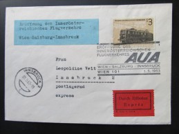 BRIEF Wien - Salzburg - Innsbruck 1963 /// T1433 - Eerste Vluchten