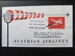 BRIEF Wien - Prag -Düsseldorf 1961  /// T1443 - First Flight Covers