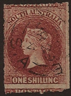 SOUTH AUSTRALIA 1860 1s Lake-brown QV SG42 U LL174 - Used Stamps