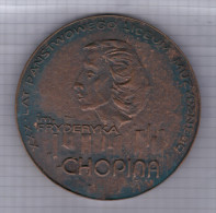 Poland Music Musique Composer Compositeur Chopin 1976 Medal Medaille, 30 Years Of A State High School Musical Krakow - Non Classés