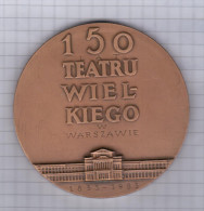 Poland Music Musique 1983 Medal Medaille, 150th Anniv Of Warszawa Opera Theatre Theater - Non Classificati