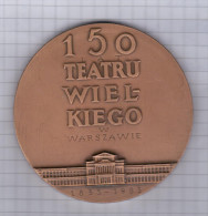 Poland Music Musique 1983 Medal Medaille, 150th Anniv Of Warszawa Opera Theatre Theater - Ohne Zuordnung