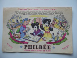 BUVARD PHILBEE Vous Offre Les Points IMA. Petit OURS Et Petite Fille OURSE Regardent Un ALBUM D'IMAGES.Années 50. TBEtat - Honigkuchen-Lebkuchen