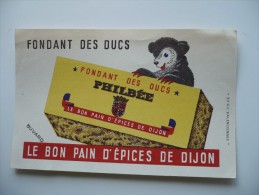 BUVARD PHILBEE FONDANT Des DUCS. Petit OURS Et Paquet De Pain D'Epices. Années 50. Très Bon Etat - Pain D'épices