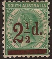 SOUTH AUSTRALIA 1891 2 1/2d On 4d SG 229 HM SL244 - Mint Stamps