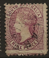 SOUTH AUSTRALIA 1868 9d Red-purple QV SG 77 U NY23 - Usados