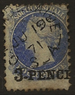 SOUTH AUSTRALIA 1870 3d On 4d QV SG 102 U NY27 - Mint Stamps