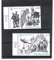 KPÖ334  UNO WIEN 2005  MICHL 453/54 NAHRUNG Ist LEBEN Used / Gestempelt  MIT TABS - Used Stamps