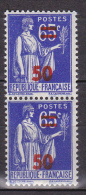 N° 479 Timbre De 1932-38 Avec Nouvelles Valeur En Surcharge Rouge: Type Paix : Une Paire De 2 Timbres Neuf . - Nuevos