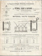 Vieux Papier - L'appareillage Electro Industriel Pétrier Tissot Raybaud à Lyon - Grande Pub Avec Tarifs - Electricité & Gaz