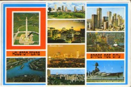 United States - Postcard Written In 1981 - Houston .. The Space Age City - Collage Of Images - 2/scans - Houston