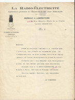Lettre - La Radio électricité - Rue Blanche Place Trinité à Paris Applications Générale électricité Corps Radio Actifs - Elektriciteit En Gas
