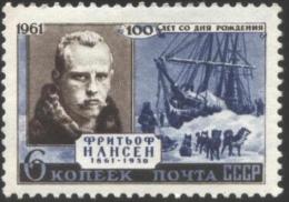 Mint Stamp Fridtjof Nansen Ship 1961 From USSR - Polar Exploradores Y Celebridades