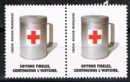 2 Viñetas  Croix Rouge Française. CRUZ ROJA. Soyons Fidels ** - Rode Kruis