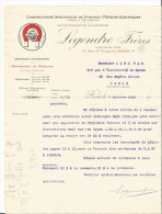 Lettre - Legendre Freres - Constructeurs Spécialistes Dynamos Moteurs Electriques  Disjoncteur Paris Rue St Fargeau - Electricité & Gaz