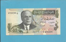 TUNISIA - 1/2 DINAR - 1973 - P 69 - UNC. - Habib Bourguiba - 2 Scans - Tunisie