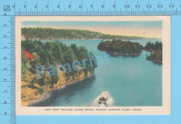 Thousand Island Ont.( Showing Georgina Island,Ed: Valentine Black ) CPSM 2 Scans - Thousand Islands