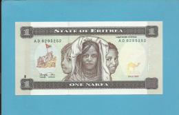 ERITREA - 1 NAKFA - 24.05.1997 - Pick 1 - UNC. - Watermark: Camel's Head - 2 Scans - Erythrée