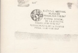 J1033 - Czechoslovakia (1945-79) Control Imprint Stamp Machine (R!): World Youth Festival In Prague (CZ / FR / E) - Proeven & Herdrukken