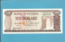 GUYANA - 10 DOLLARS - ND ( 1989 ) Sign. 7 - Pick 23.d - UNC. - 2 Scans - Guyana