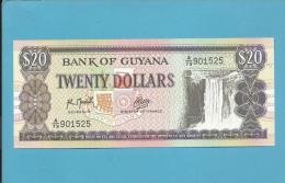 GUYANA - 20 DOLLARS - ND ( 1992 ) Sign. 9 - Pick 27 - UNC. - 2 Scans - Guyana