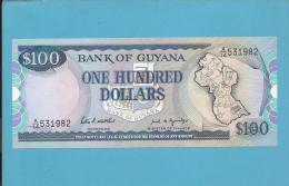 GUYANA - 100 DOLLARS - ND ( 1989 ) Sign. 7 - Pick 28 - UNC. - 2 Scans - Guyana