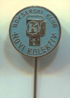 BOXING - BOX RING, Club NOVI KOLEKTIV Yugoslavia, Vintage Pin Badge - Boxeo