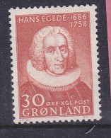 GROENLAND 30 O ROUGE TERNE BICENTENAIRE DE LA MORT D'HANS EGEDE NEUF AVEC CHARNIERE - Unused Stamps