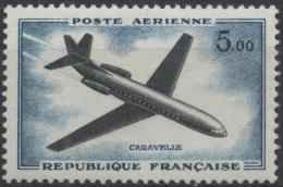 FRANCE Poste Aérienne  40 ** MNH Avion De Ligne Sud Aviation CARAVELLE Plane Jet Aviation (CV 4 €) - 1960-.... Postfris