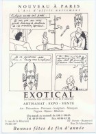 Plaquette Publicitaire Tintin Hergé  Exotical Croquis Gladys 94  Dédicacé Par Michel ELM Fêtes Fin D´année 1997 - Affiches & Posters