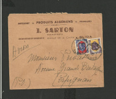 Enveloppe Blida "produits Algériens Artisanat Primeurs" - Cartas & Documentos