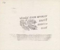 J1047 - Czechoslovakia (1945-79) Control Imprint Stamp Machine (R!): Christmas Tree Republic; Competition Good Hearts - Ensayos & Reimpresiones