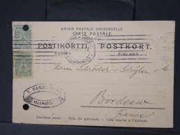 FINLANDE -Entier Postal Voyagé Pour Bordeaux En 1912  à Voir    P4731 - Ganzsachen