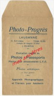 Pochette Pour Photos-années 40-publicité Photo-Progrès J. Feldstein- Lausanne En Suisse - Matériel & Accessoires