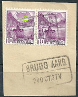 Bahnstempel  Brugg Aarg.  (Markenabart / Ausschnitt)           1937 - Bahnwesen