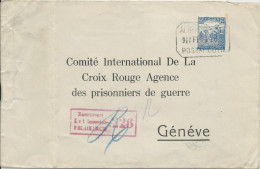 HONGRIE - 1918 - ENVELOPPE ENTIER RECOM CENSUREE Pour L'AG DES PRISONNIERS DE GUERRE GENEVE - CROIX-ROUGE - Covers & Documents