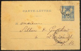 1887 - Sage - ENTIER POSTAL - CARTE LETTRE - ???? 1887 - - Letter Cards
