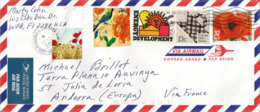 ETATS-UNIS. Le Coquelicot De Georgia O'Keeffe, Sur Lettre Adressée En Andorre, Avec Timbre à Date Arrivée - Storia Postale